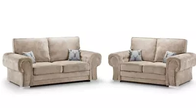 Verona High Back 3 Seater + 2 Seater Sofa Set Kensington Mink Swivel Chair • £99