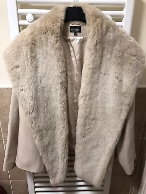 Beautiful Marilyn Anselm HOBBs S/M Beige Faux Fur Trim Lined Jacket - VGC! • £21.92