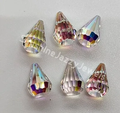 6pc Swarovski Crystal Clear AB 10mm Cone 4848 Fancy Stone; Vintage! Rhinestone • $8.50