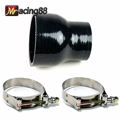 4  To 3  Inch Black Silicone Reducer Coupler Turbo Pipe& 2x T-Bolt Clamps • $19.99