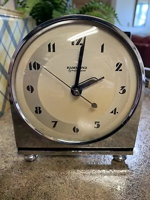 HAMMOND GRENADIER Synchronous Electric Clock Art Deco Chrome SERVICED - AMAZING! • $1