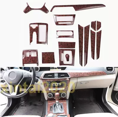 Car Accessories Peach Wood Grain Trims Kit Cover For Benz C-Class W204 2011-2013 • $292.99