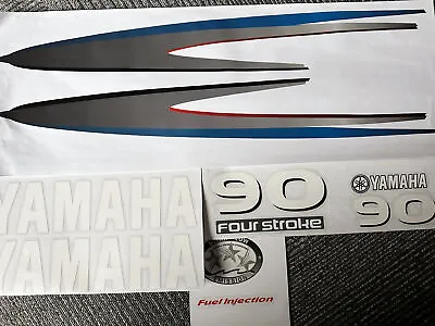 Yamaha 90HP Four Stroke Outboard Engine Decals Sticker Set Reproduction 90 HP • $30.50