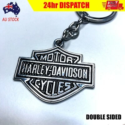 $11.95 • Buy Silver Metal Key Ring Harley Davidson Keyring Fat Boy Softail Night Rod AUS