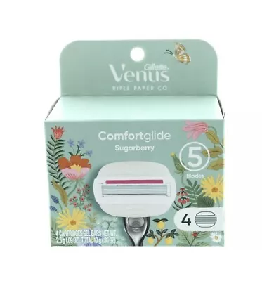 Gillette Venus Comfortglide Cartridges Sugarberry 5 Blade Pack Of 4 Refills • $14.99