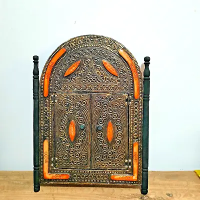 Handmade Wall Mirror MetalcopperCameL  Moroccan Decor With Doors Hanging • $99.99