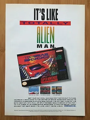 Top Gear 3000 Super Nintendo SNES 1995 Vintage Video Game Poster Ad Art Racing • $13.49