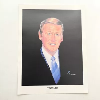 Baseball Hall Of Fame Induction Vin Scully Dodger Portrait Vintage 1980s • $19.99