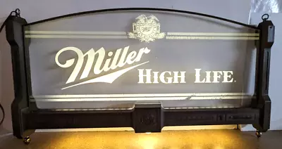Miller High Life Beer Hanging Glass Panel Lighted Pool Table Bar Sign 36x22  • $199.99