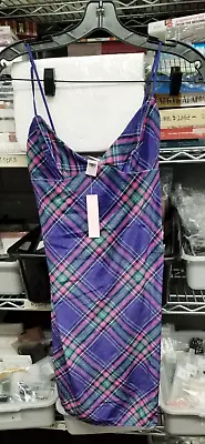 VICTORIA'S SECRET Velvet Slip Dress Sz XS (64LQ) Plaid • $24.88