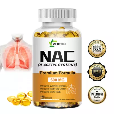 N-Acetyl CYSTEINE (NAC) 600mg 120 Capsules Max Strength Veg Caps Lung Health • $12.59