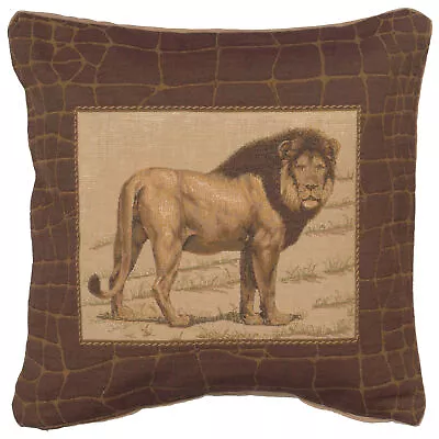 Savannah Lion French Decorative Tapestry Cushion Cover Vintage • $65