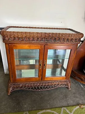 Vintage Wicker Cabinet • $200