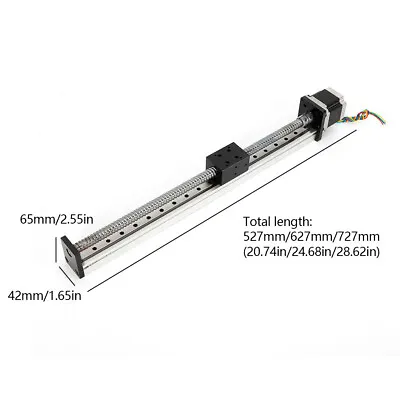 600mm CNC Linear Guide Rail Slide Stage Actuator Ball Screw Stroke Nema23 Motor • $130