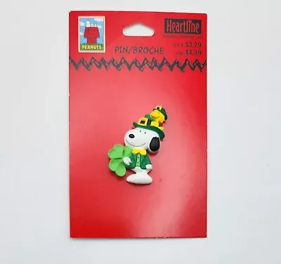 NEW Old Stock SNOOPY & Woodstock HALLMARK PEANUTS ST PATRICK'S DAY PIN BROCHE • $16