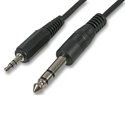 £2.99 • Buy 1.8m 6.35mm To 3.5mm Jack Small Big Audio Cable Stereo Plug 6.3mm 1/4 Inch Lead