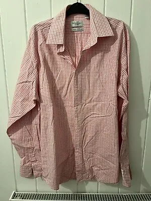 Men's YSL Shirt Pink White Check Size Large • £15