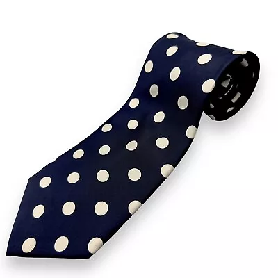 Bert Pulitzer Mens Silk Dress Tie Made In USA Polka Dot Design 60  3.75  • $25