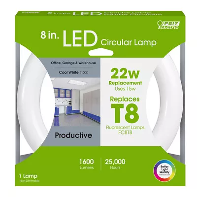 Feit Electric FC8/840/LED Cool White 1600 Lm. 4-Pin G24 Circular LED Bulb 22W • $18.85