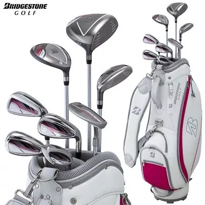 Ladies Bridgestone BG-100L Pink Club Set 1W 5W U6 7I 9I Pw Sw PT 8pc & Golf Bag • $1224.71