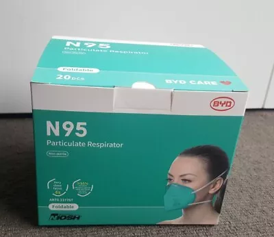 BYD CARE: N95 Particulate Respirator Face Mask 20 Pcs (Foldable) [Free Postage] • $29.95