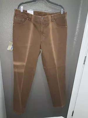 MEYER Mens Brown Wash Denim Super Stretch Trousers Size 56 (US 40) NWT • $79