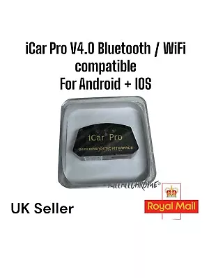 Vgate ICar Pro BT4.0 OBD2 Scanner Diagnostic Tool Code Reader For Android IOS • £19.99