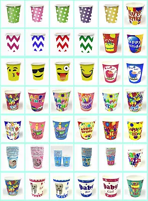 Christmas Disposable Tableware Polka Dot Stripe Zigzag Birthday Design Paper Cup • £3.99