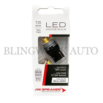 (PAIR) JW Speaker LED T20 7440 W21W 6000K Bright White Bulbs For Reverse Light  • $29.99