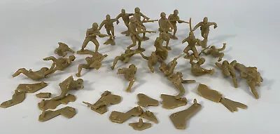 1963 LOUIS MARX TOYS 2  JAPANESE SOLDIERS BEIGE LOT Some TLC • $16