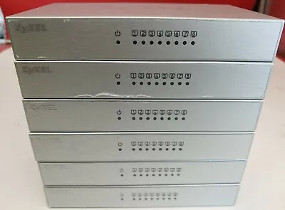 LOT OF 6 ZyXEL GS-108B V2 8-port Desktop Gigabit Ethernet Switch  (Tested) #25 • $100