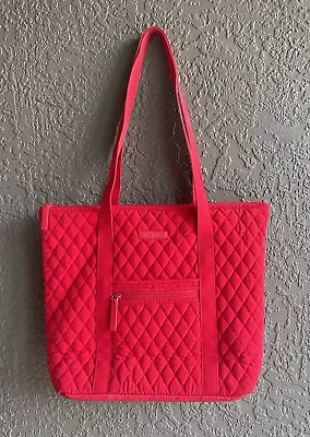 Vera Bradley Miller Bag Solid Red Quilted Polka Dot Lined • $24.99