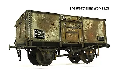 £94.99 • Buy O Gauge Boxed Dapol 16t BR Grey Mineral / Coal Wagon *PRO WEATHERED LOOK