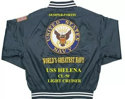 Uss Helena  Cl-50  Light Cruiser Navy Embroidered Satin Jacket(back Only) • $169.95