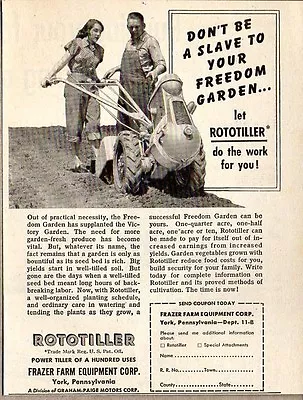 1948 Print Ad Rototiller Garden Tillers Frazer Farm Equipment YorkPA • $12.26