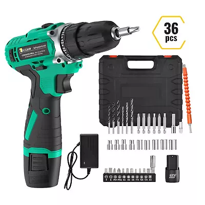 CONENTOOL 12V Cordless Drill Driver Set With Battery Electric Screwdriver Combi • £18.99