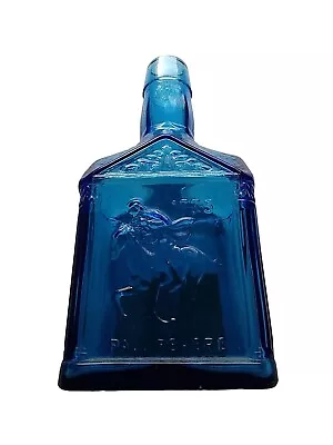 Wheaton Cobalt Blue Glass Bottle Embossed Paul Revere 1775 Vintage 8 Inches • $4