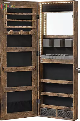 Mirror Jewelry Cabinet Armoire Organizer Wall Or Door Mount Storage Cabinet Wit • $82.87