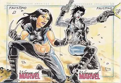 2013 Women Of Marvel Series 2 Sketch Card Faustino X-23 Domino • $299.99
