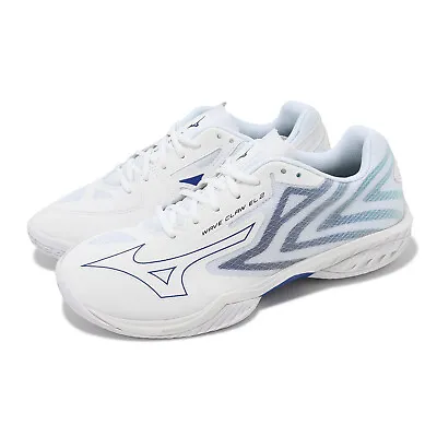 Mizuno Wave Claw EL 2 Super Wide White Blue Men Badminton Shoes 71GA2285-42 • $105.32