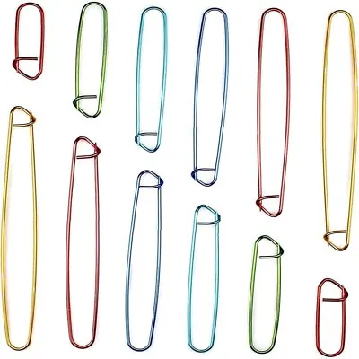 Colorful Stitch Holders Set For Knitting Crocheting Yarn Markers Mark Large Pin • £4.75