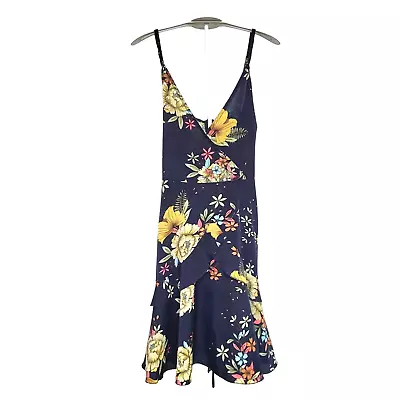 ZAFUL Tropical Floral Print Fit And Flare Spaghetti Strap Tiered Dress Size Smal • £19.79