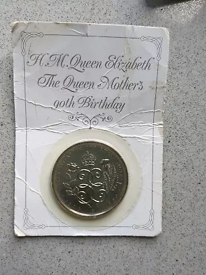 £5 Five Pound Coin. 1990. Queen Mothers 90th Birthday. Royal Mint Sealed In Card • £7