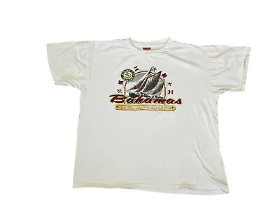 Vintage Nassau Bahamas Sailing Cup Regatta T-Shirt 90's White • $18.90