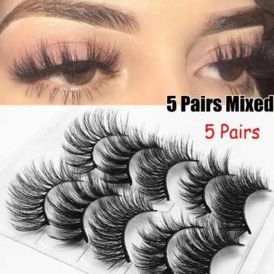 £4.99 • Buy Waterproof Non Magnetic  5 Pair Eyelashes Long Lashes Set Self Adhesive