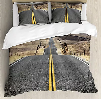 Landscape Duvet Cover Set With Pillow Shams Pacific Coast Road Print • $99.99