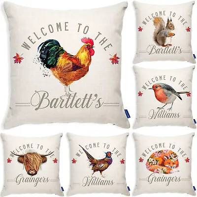 £12.95 • Buy Personalised Family Cushion Cover Country House Warming Welcome Pillow Gift