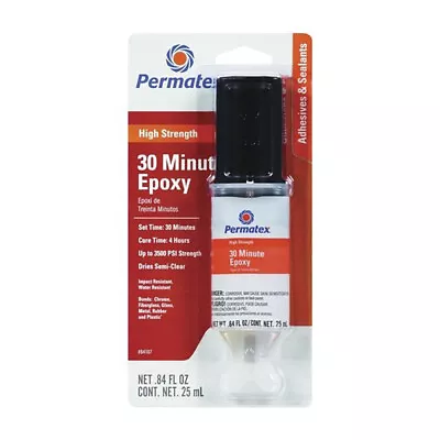 Permatex 84107 PERMAPOXY 30 Minute High Strength Epoxy - Clear .84 Fl Oz Dual • $8.90