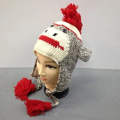 Funny Animal Hand Knitted Himalayan Wool Ski Beanie Trooper Hat Made In NEPAL 06 • $12.99