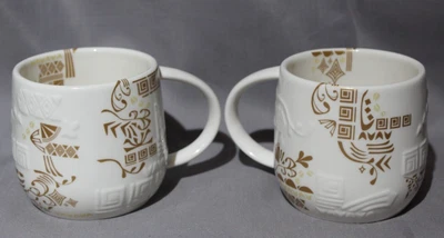 $39.99 • Buy Starbucks Coffee 2012 Mug Hawaii Tribal Print Gold Bronze Hawaiian (Pair)